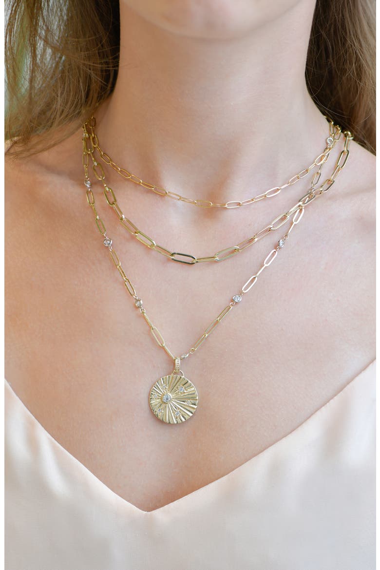 Celeste Ripple Pendant, Alternate, color, GOLD