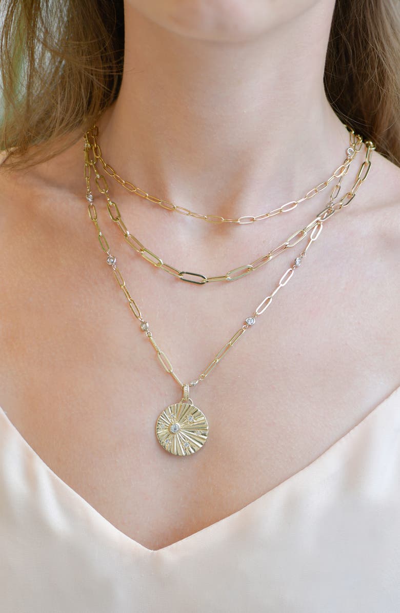 Anzie Celeste Ripple Pendant, Alternate, color, Gold