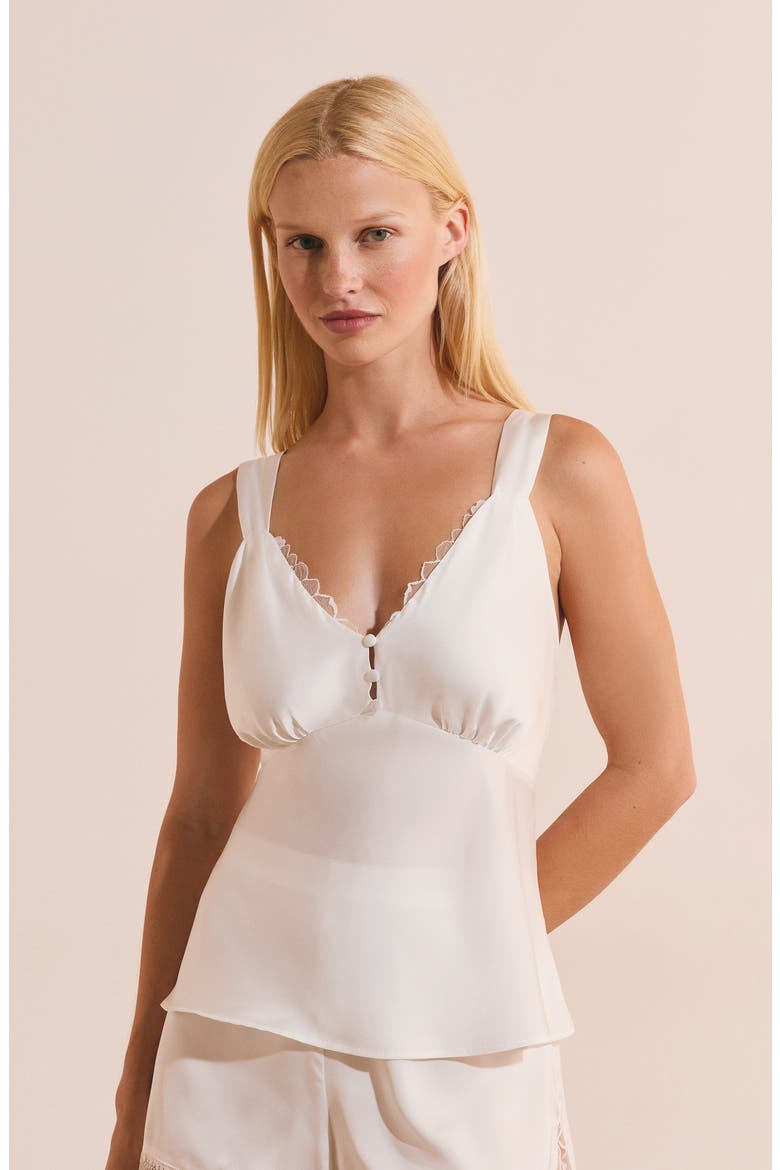 Bridal Bliss Lace Trim Camisole, Alternate, color, WHITE