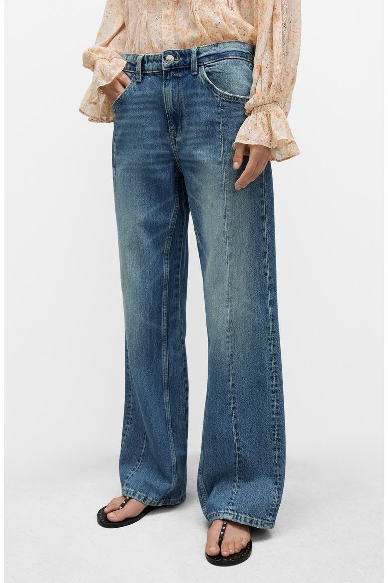 Relaxed Straight Leg Jeans, Main, color, MEDIUM BLUE