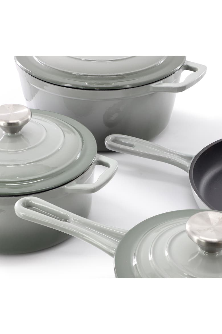 7 Piece Enameled Cast Iron Cookware Set, Alternate, color, Gray