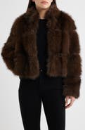 BCBG Chubby Crop Faux Fur Jacket