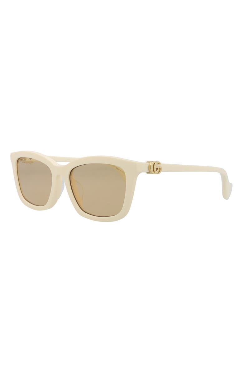 Gucci 55mm Square Sunglasses, Alternate, color, Ivory Pink