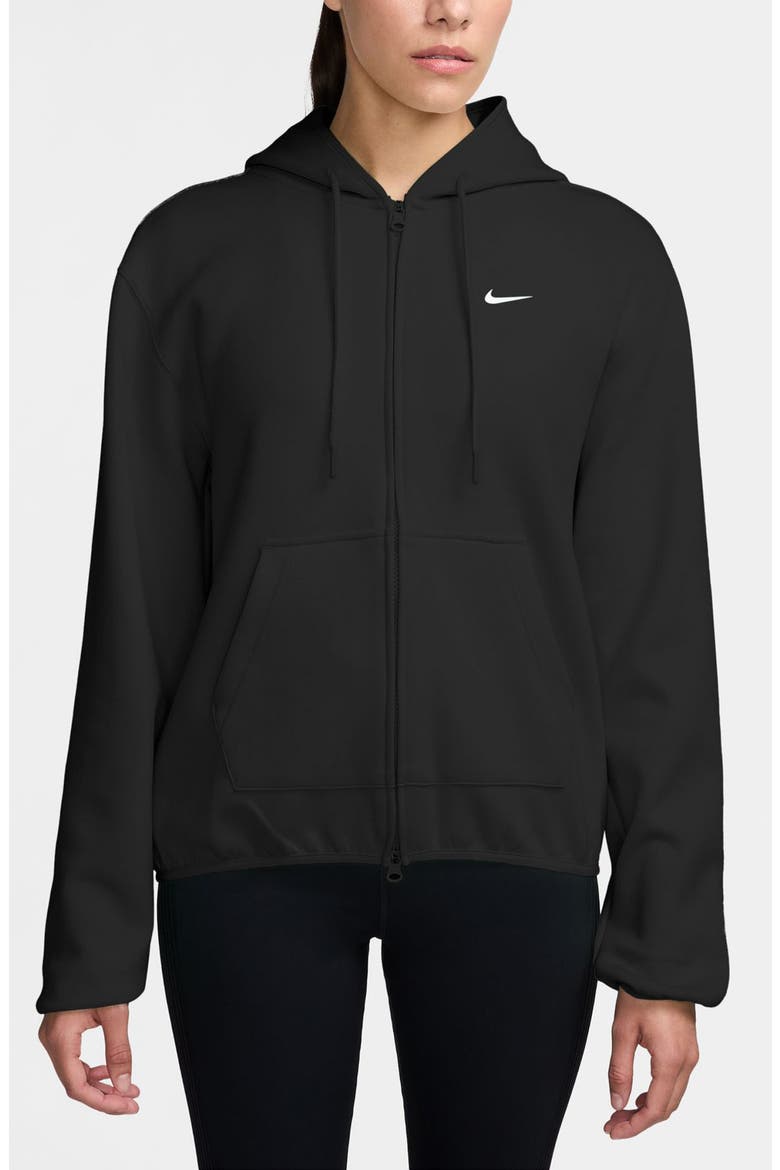 Studio Dri-FIT Fleece Full Zip Hoodie, Main, color, BLACK/WHITE