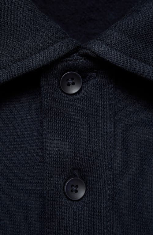 Mango Cotton Blend Polo Sweatshirt In Dark Navy