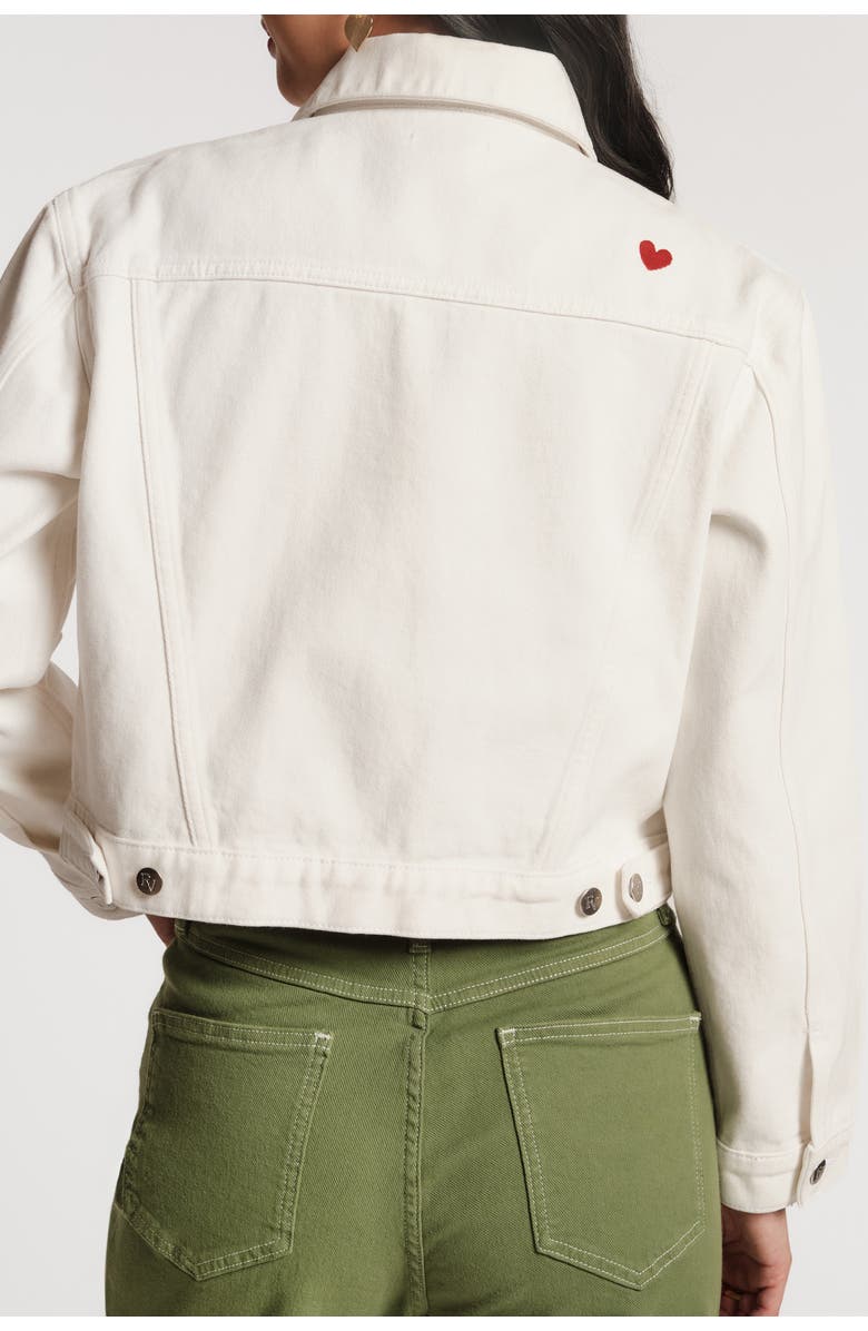 Frances Valentine Taylor Jean Jacket, Alternate, color, White