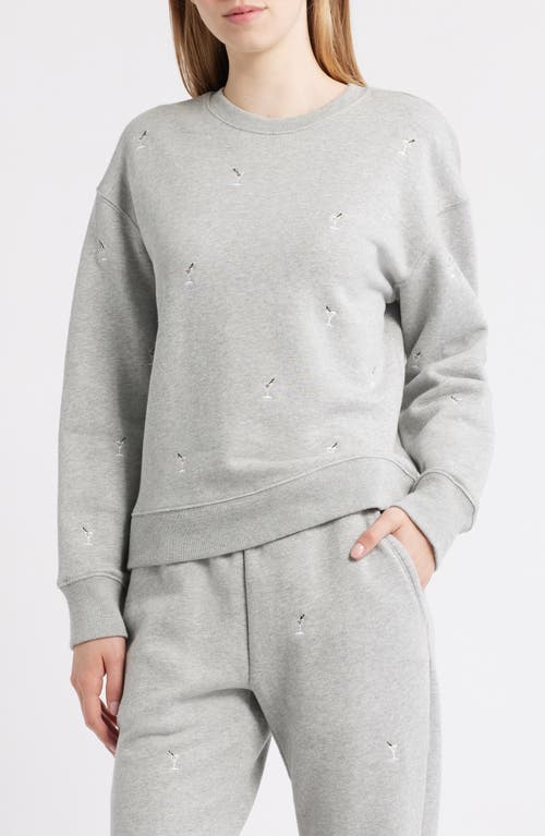 Rails Varsity Cheers Embroidered Cotton Graphic Sweatshirt In Gray