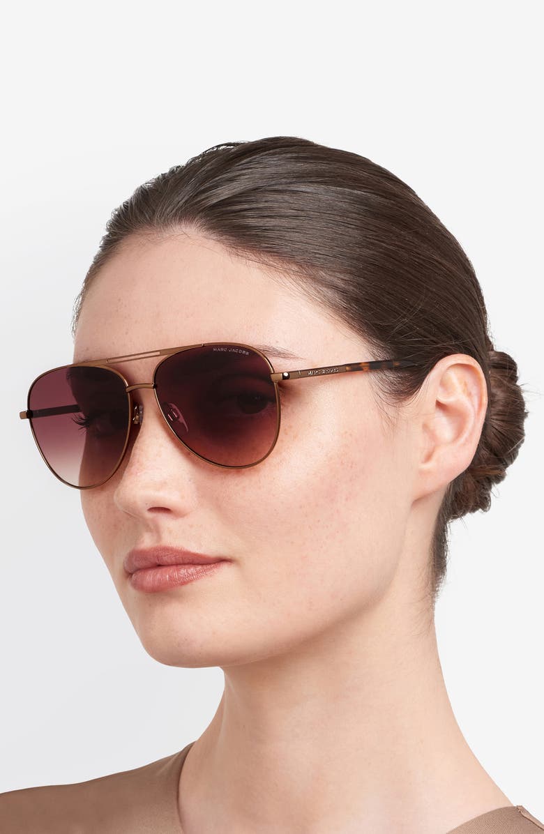 Marc Jacobs 59mm Gradient Pilot Sunglasses, Alternate, color, Brown/ Brown Sf