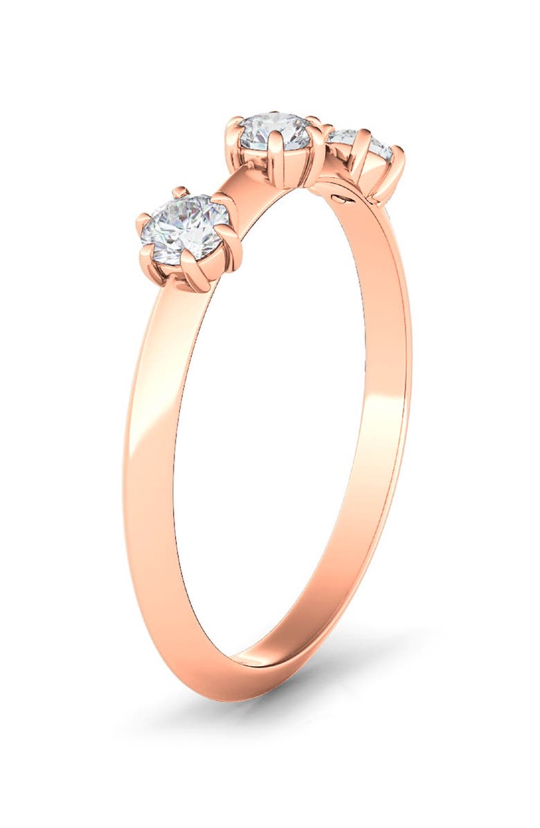 HauteCarat Kismet Lab Created Three Diamond 14K Gold Band, Main, color, 