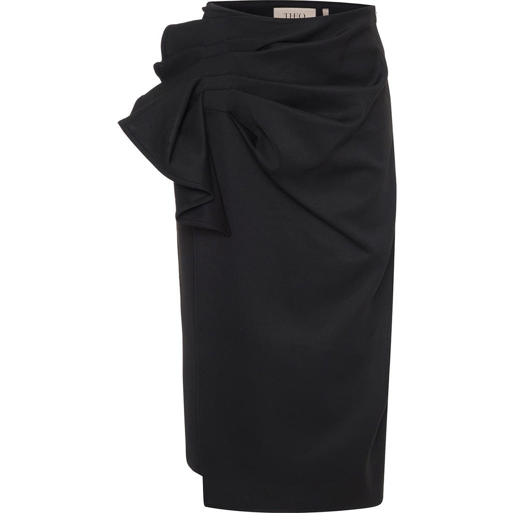 Theo The Label Women's Black Atlas Bow Pencil Skirt In Black