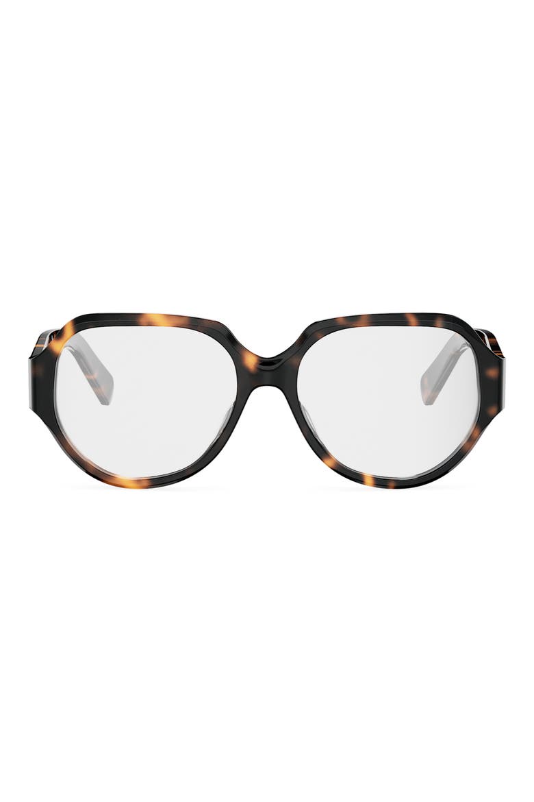 Triomphe 56mm Geometric Eyeglasses, Main, color, DARK HAVANA