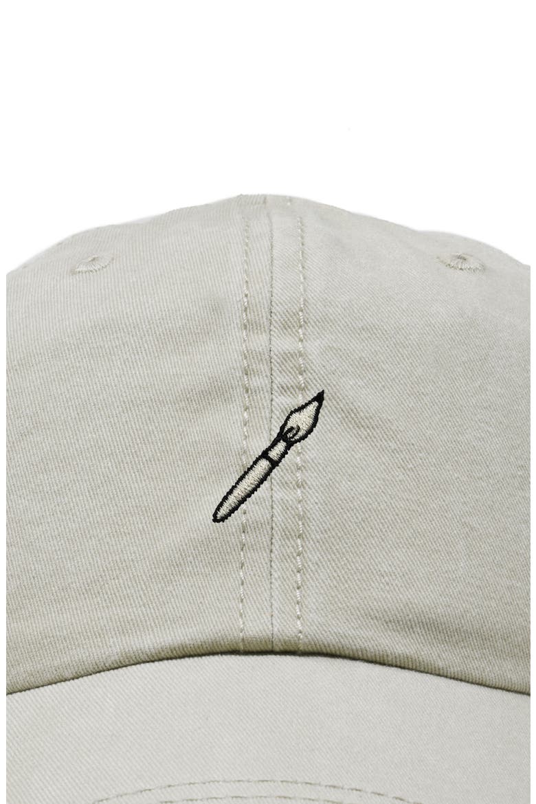 Paint Brush Dad Cap, Alternate, color, Washed Stone White