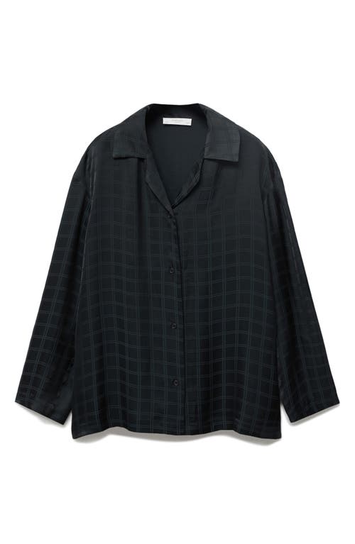 Mango Check Pajama Top In Black
