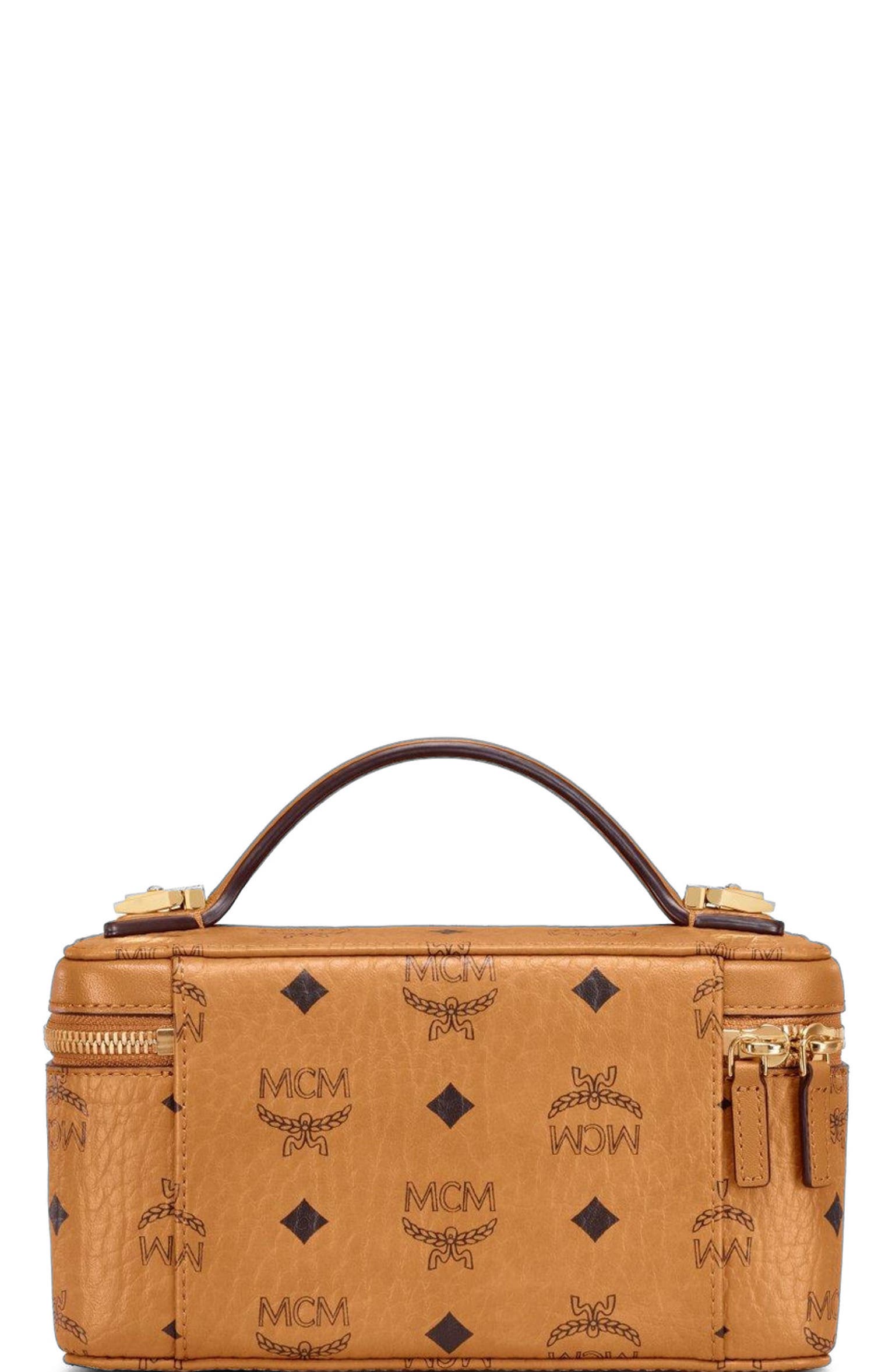 MCM Rockstar Vanity Case in Visetos Original, Alternate, color, Brown