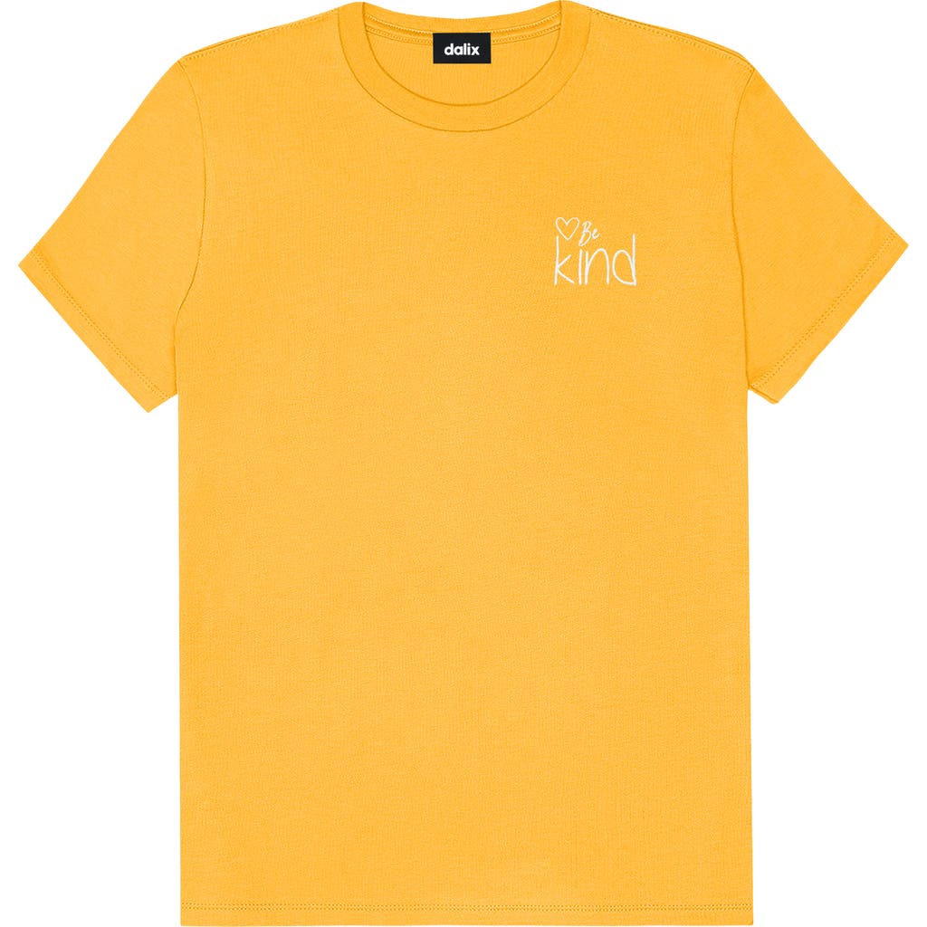 Dalix Be Kind Womens Relaxed Tee In Gold
