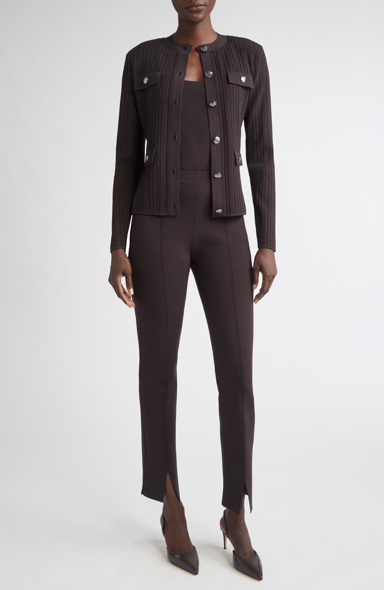 ST. JOHN Libby Robinson Rib Jacket, Alternate, color, Mocha