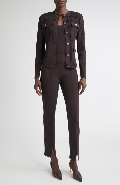 St John St. John Milano Stretch Knit Slim Leg Pants In Brown