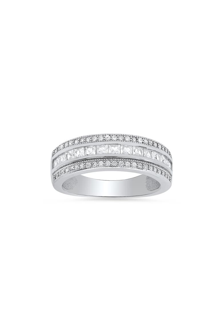 Sterling Silver CZ Band Ring, Main, color, SILVER