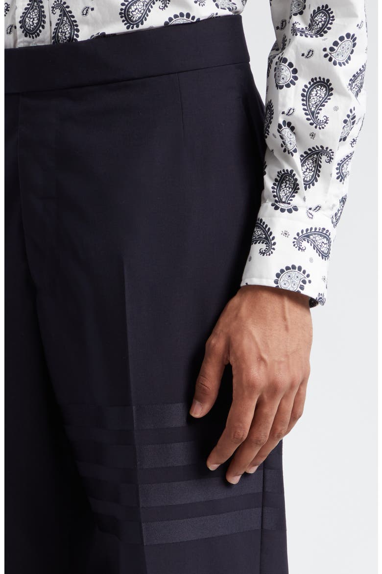 4-Bar Mélange Wool Pants, Alternate, color, DARK BLUE