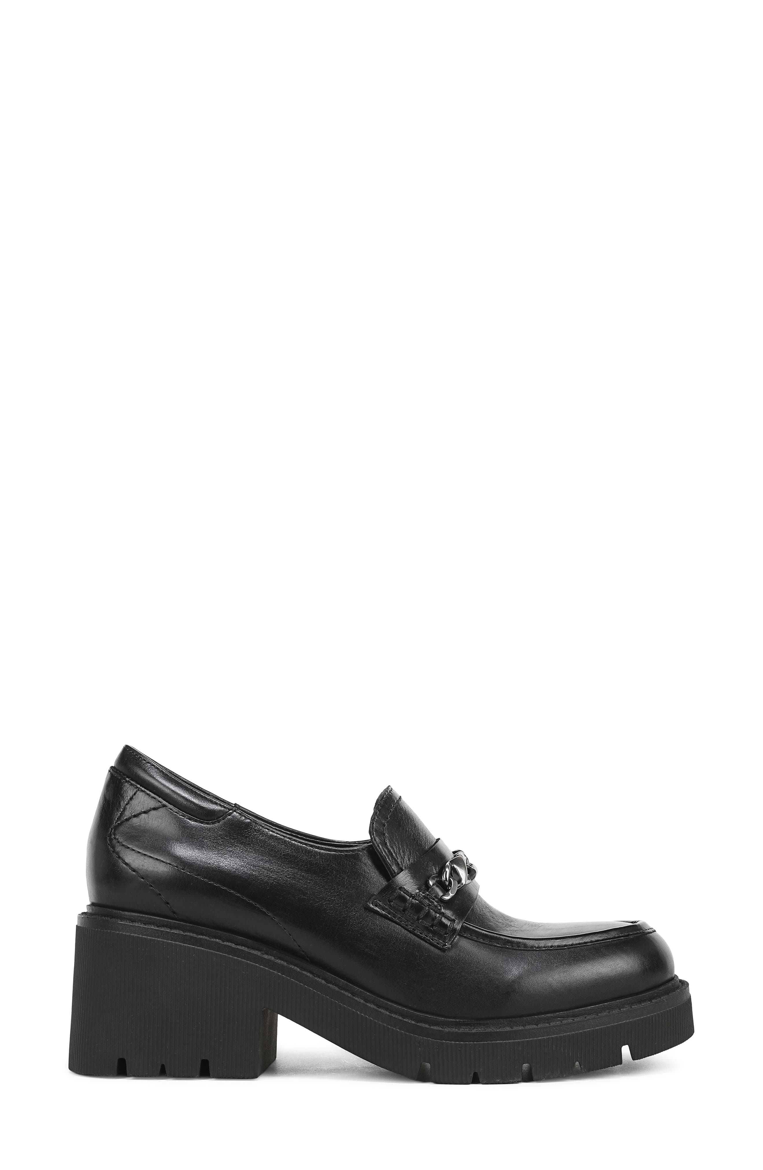 Jolee Leather Platform Loafer, Alternate, color, BLACK LEATHER