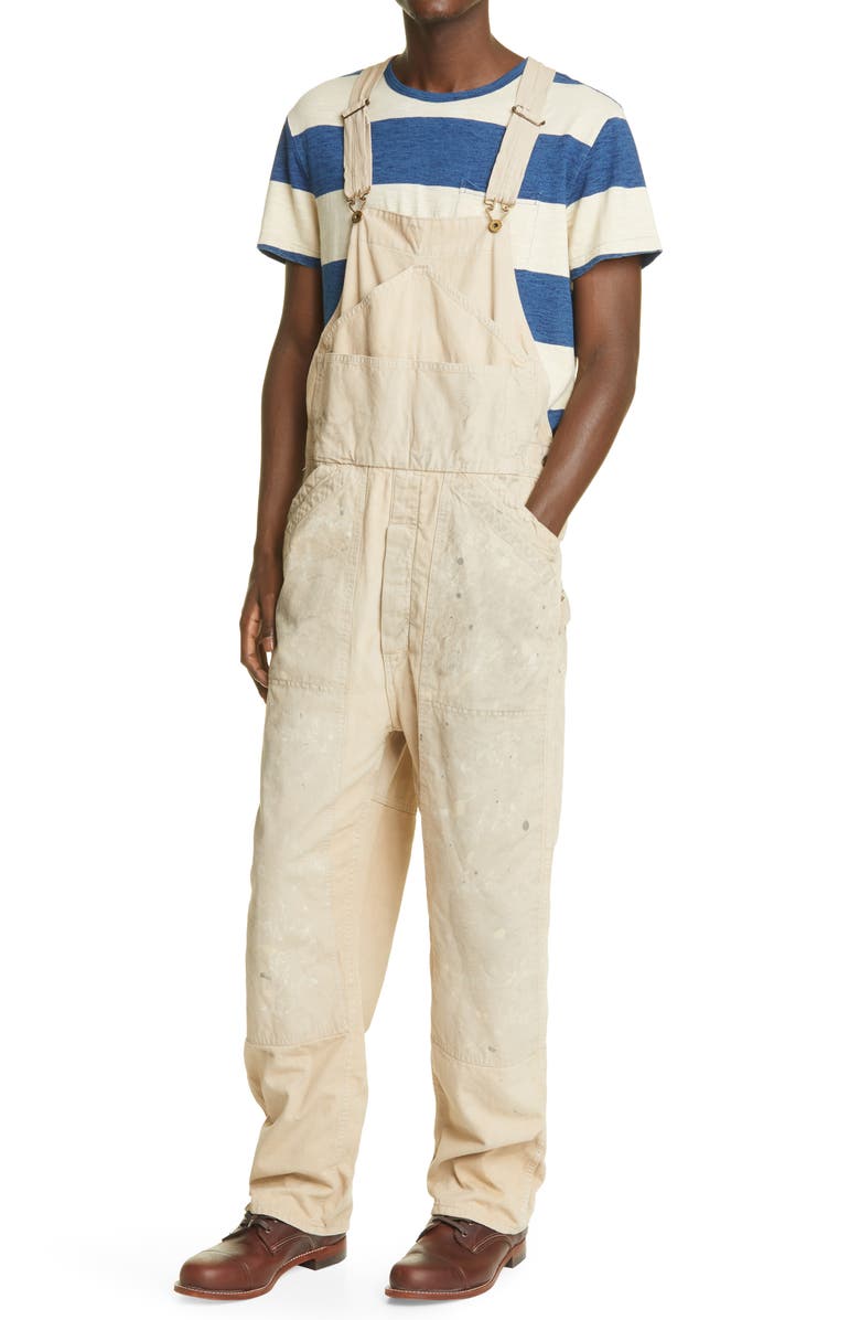 Double RL RRL Renshaw Canvas Panel Twill Overalls, Alternate, color,