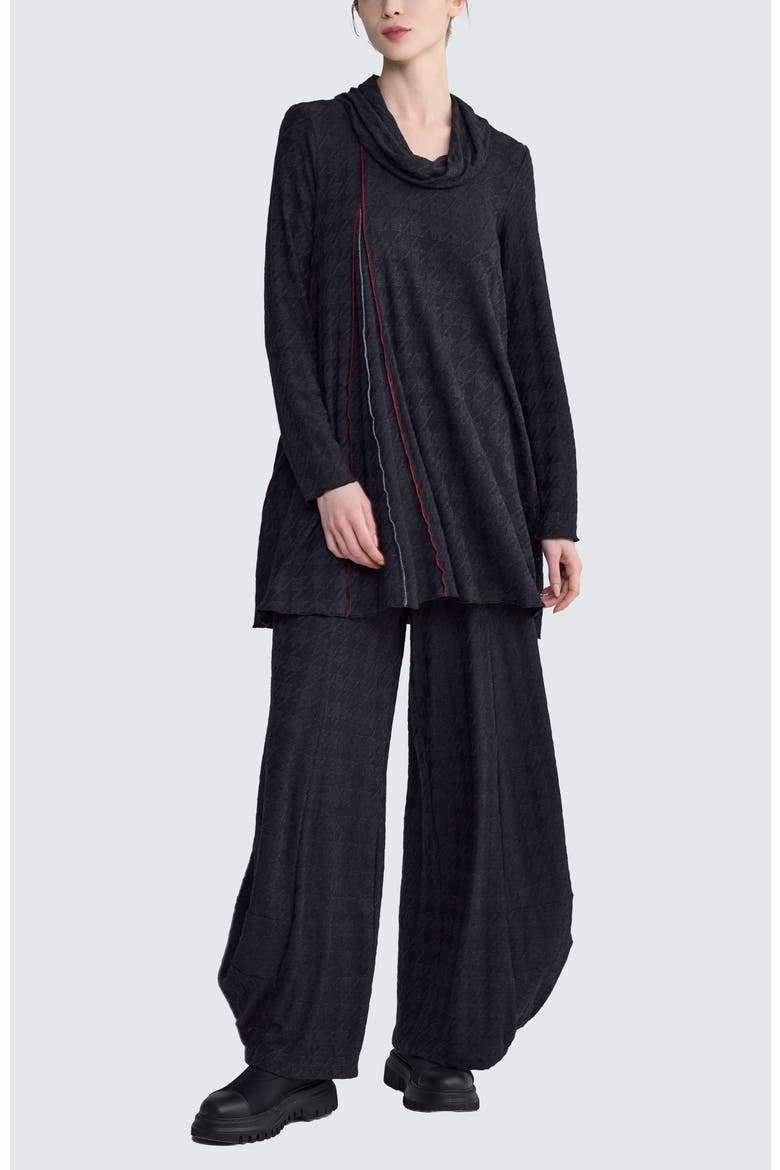 Sylra Pleated Tunic, Alternate, color, Coalblack Red