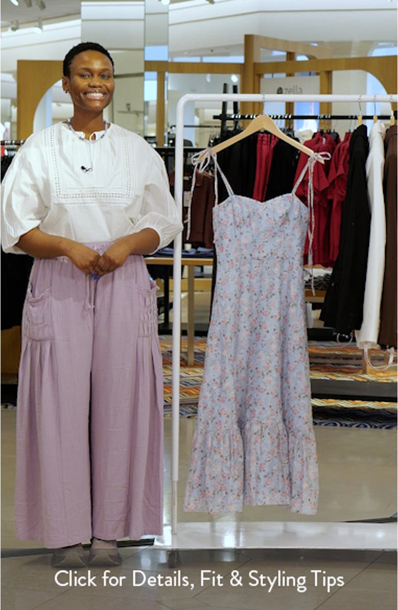 Alexia Floral Tie Strap Midi Dress, sales video thumbnail