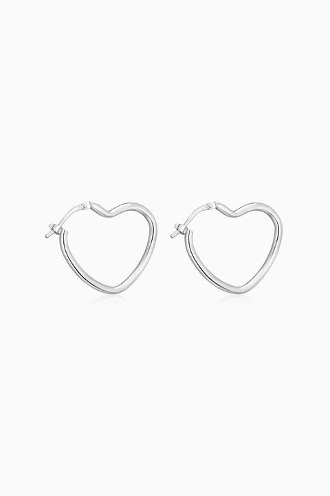 Sterling Silver Sweetheart Hoops