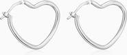 Oradina Sterling Silver Sweetheart Hoops