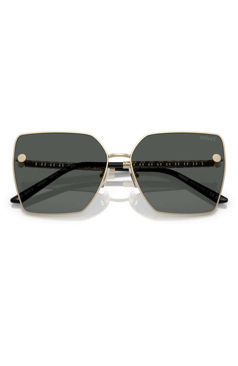 Versace 63mm Oversize Square Sunglasses, Alternate, color, Pale Gold