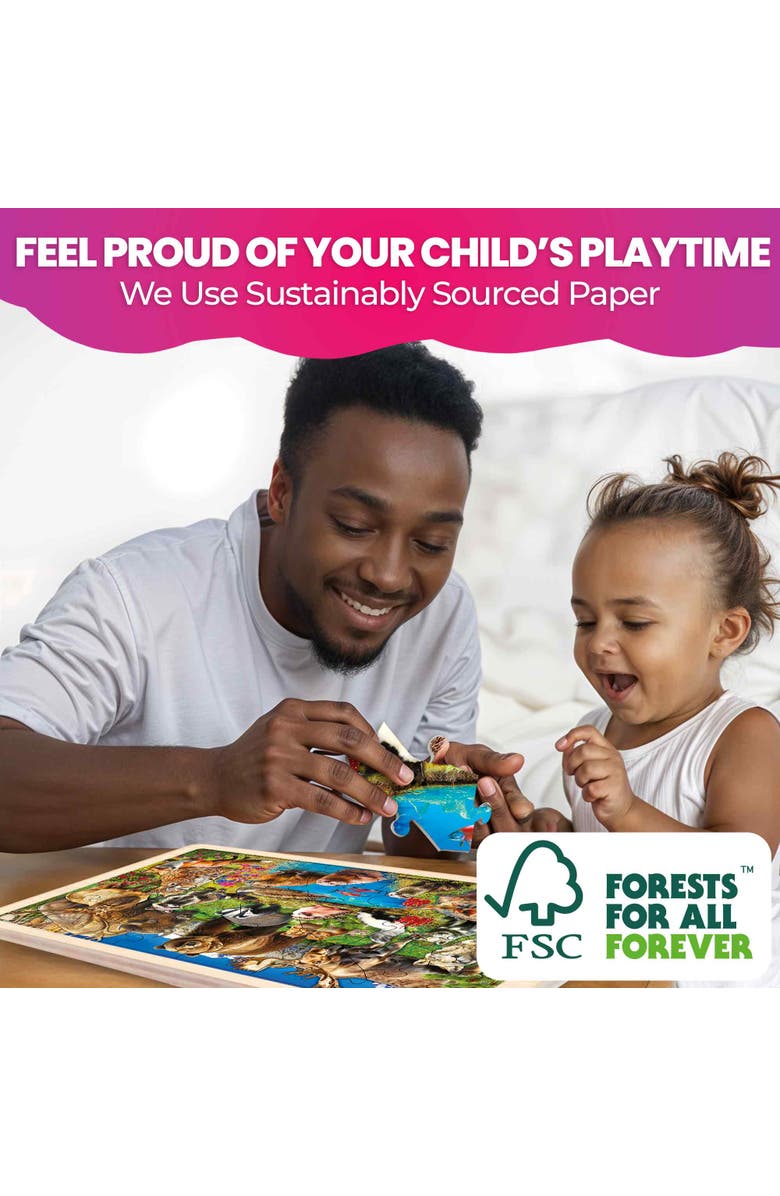 Quokka Wooden Puzzle Set for Kids - 24, 36 & 48 Piece Montessori Jigsaw Puzzles, Alternate, color, Yellowstone