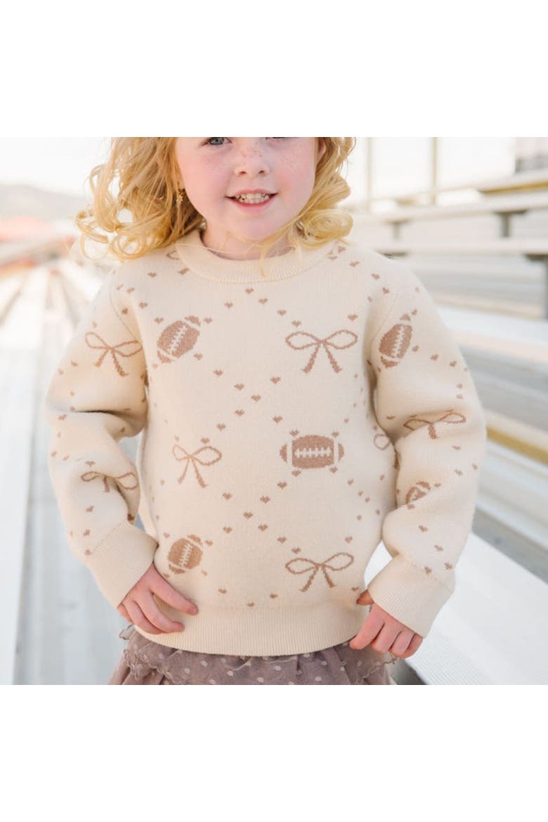 Football Trellis Sweater, Alternate, color, Ivory