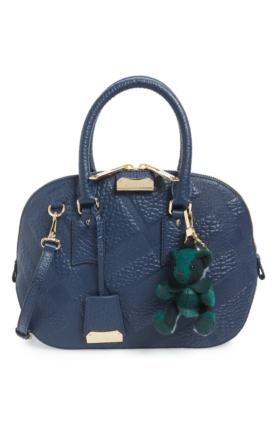 'Thomas Bear' Check Cashmere Bag Charm, Alternate, color, DARK FOREST GREEN