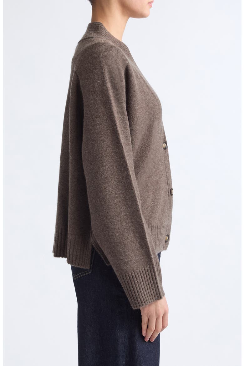Kaia Cashmere V-neck Cardigan, Alternate, color, COFFEE