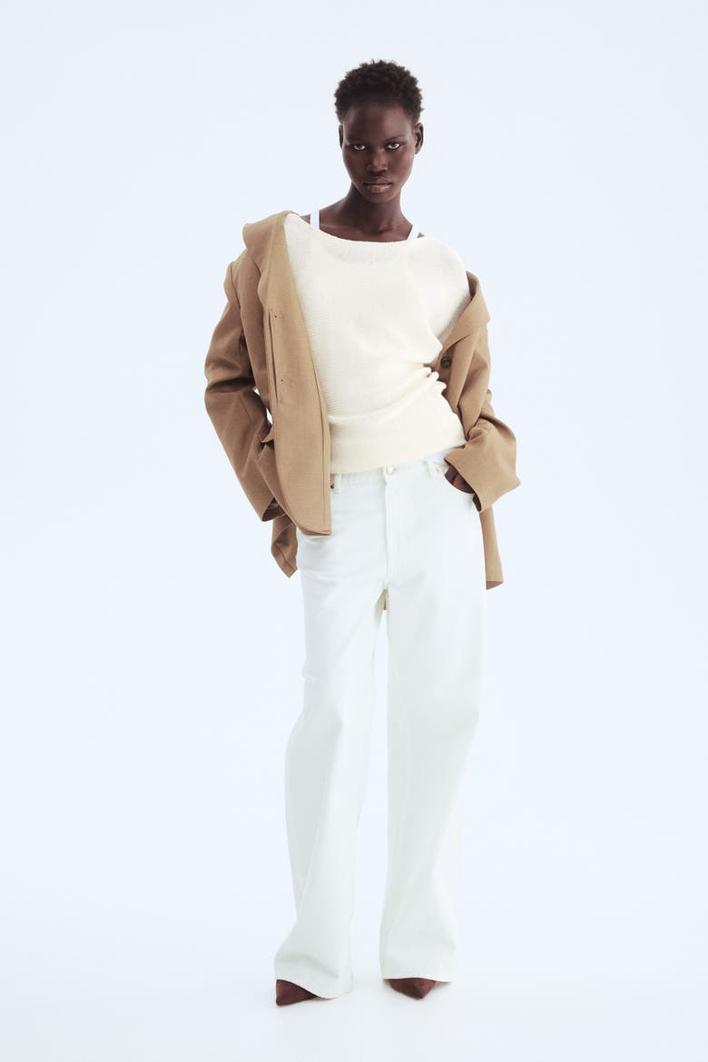 Boat-neck Jumper, Main, color, Cream