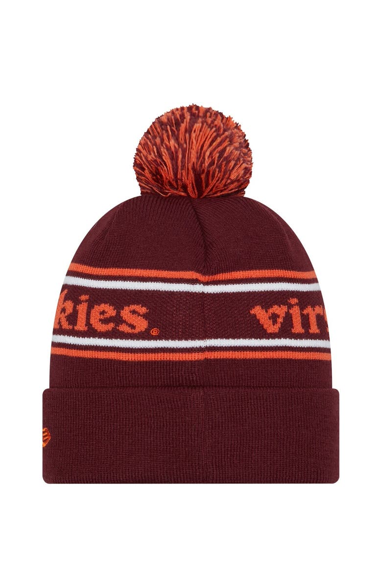 New Era Men's New Era Maroon Virginia Tech Hokies Marquee Cuffed Knit Hat with Pom, Alternate, color,
