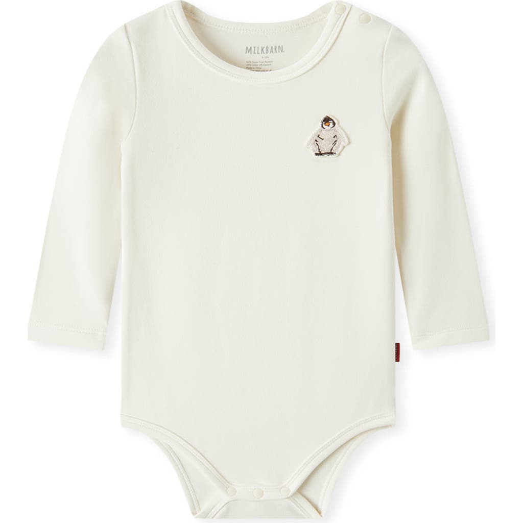 Milkbarn Brushed Long Sleeve One Piece In White