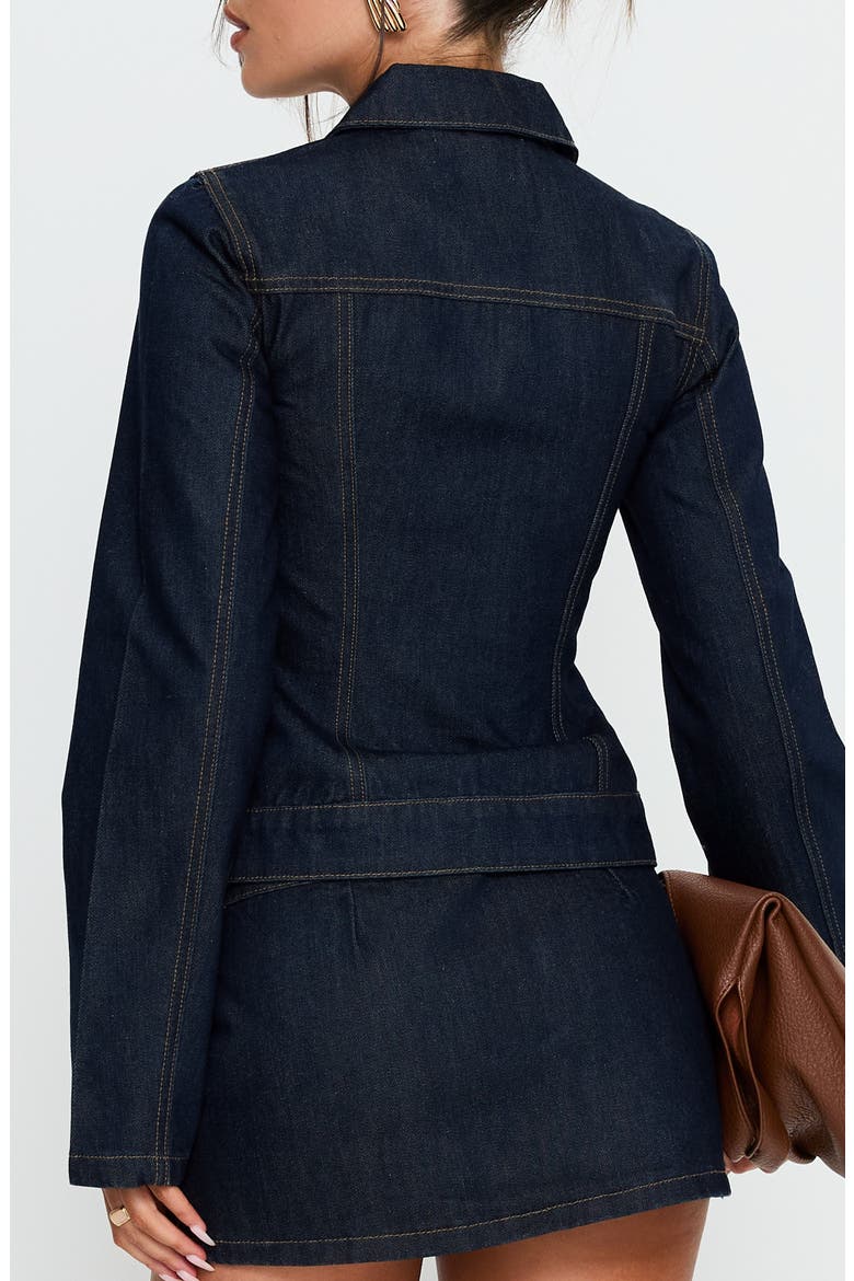 Cristen Cadet Denim Miniskirt, Alternate, color, INDIGO