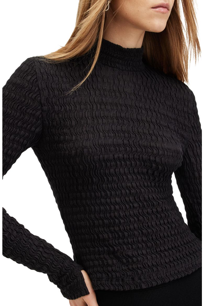 Connie Francesco Long Sleeve Top, Alternate, color, BLACK