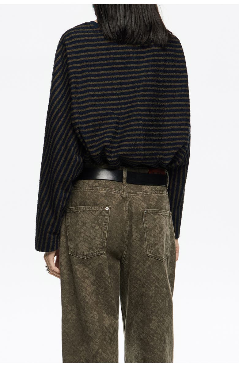 Bimba y Lola Striped Raglan T-Shirt, Alternate, color, Dark Khaki