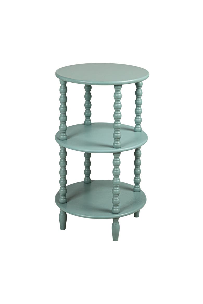 Wood Lacquered Table with 2 Shelves, Aqua, Main, color, Blue