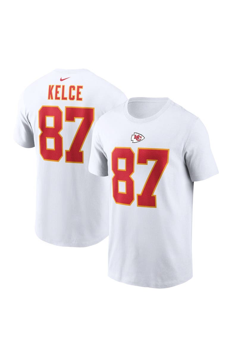 Nike Men's Nike Travis Kelce White Kansas City Chiefs Player Name & Number T-Shirt, Main, color, White