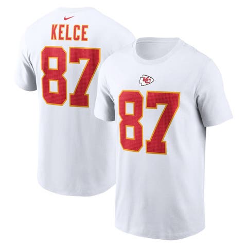 Men's Nike Travis Kelce  White Kansas City Chiefs  Player Name & Number T-Shirt