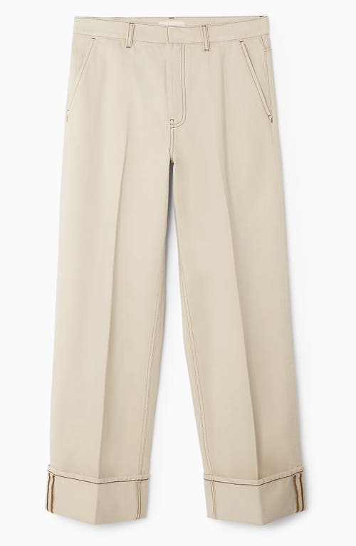 Cos Cuffed Denim Pants In White