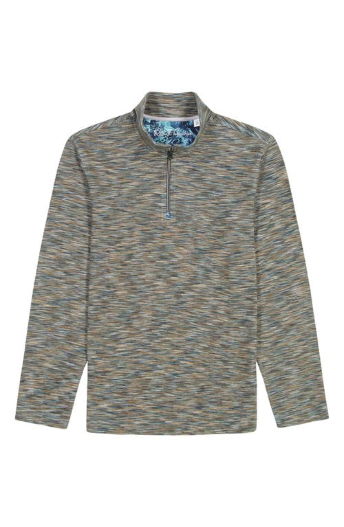 Robert Graham Matson Space Dye Quarter Zip Top In Green