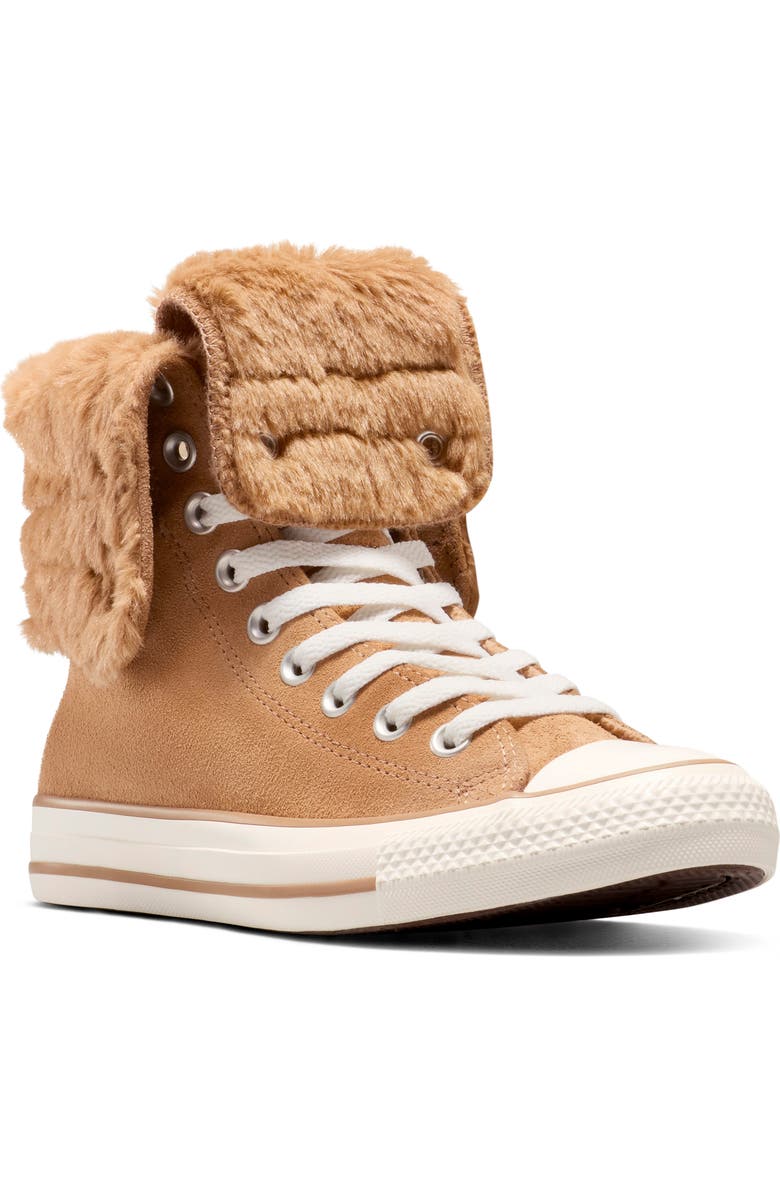 Converse Chuck Taylor All Star Faux Fur Foldover High Top Sneaker, Main, color, Incensed/ Incensed/ Egret