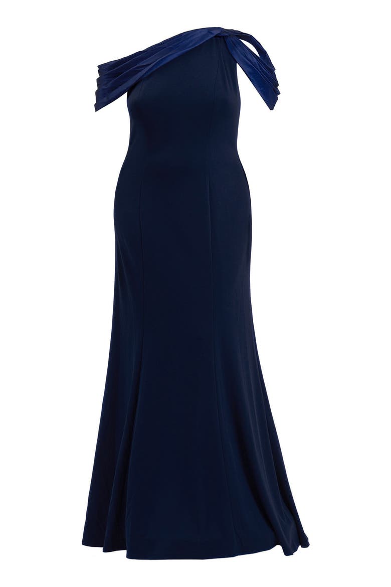 One-Shoulder Mermaid Gown, Alternate, color, NAVY
