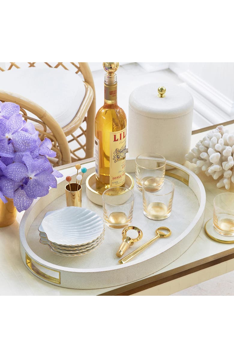 Aerin Set of 4 Shell Appetizer Plates, Alternate, color, White