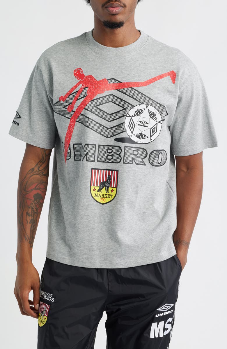 MARKET Running Man Graphic T-Shirt, Main, color, Heather Grey