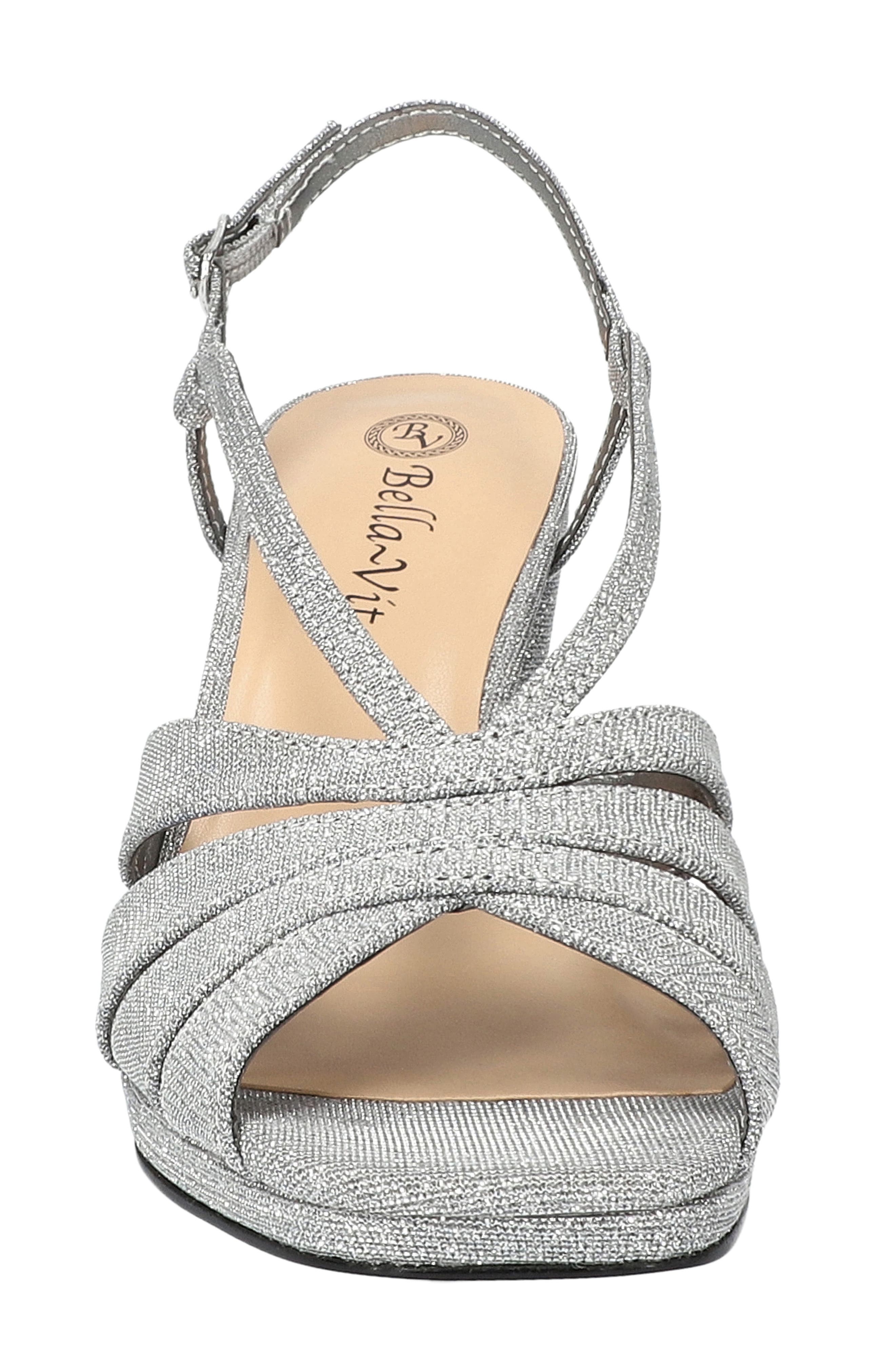 Chorus Slingback Platform Sandal, Alternate, color, SILVER-GLITTER